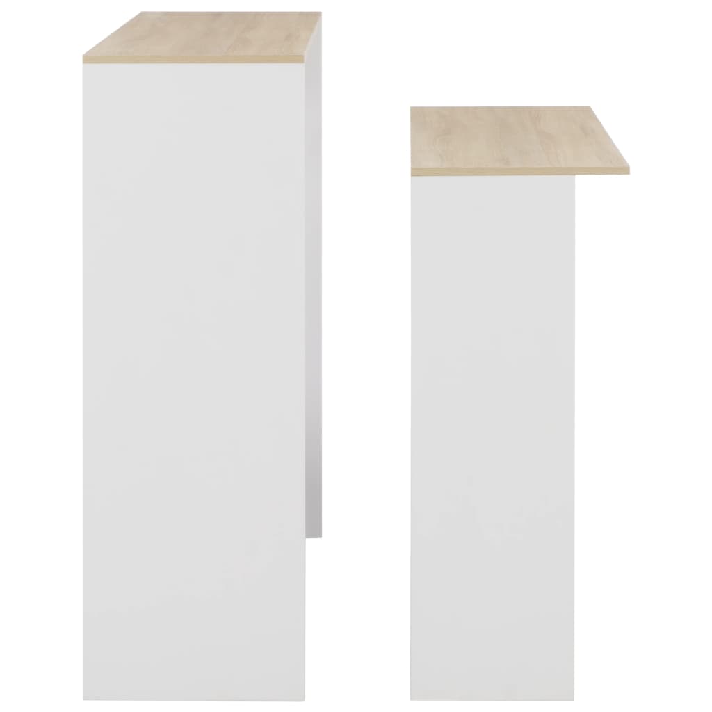 Bartisch mit 2 Tischplatten Weiß 130x40x120 cm