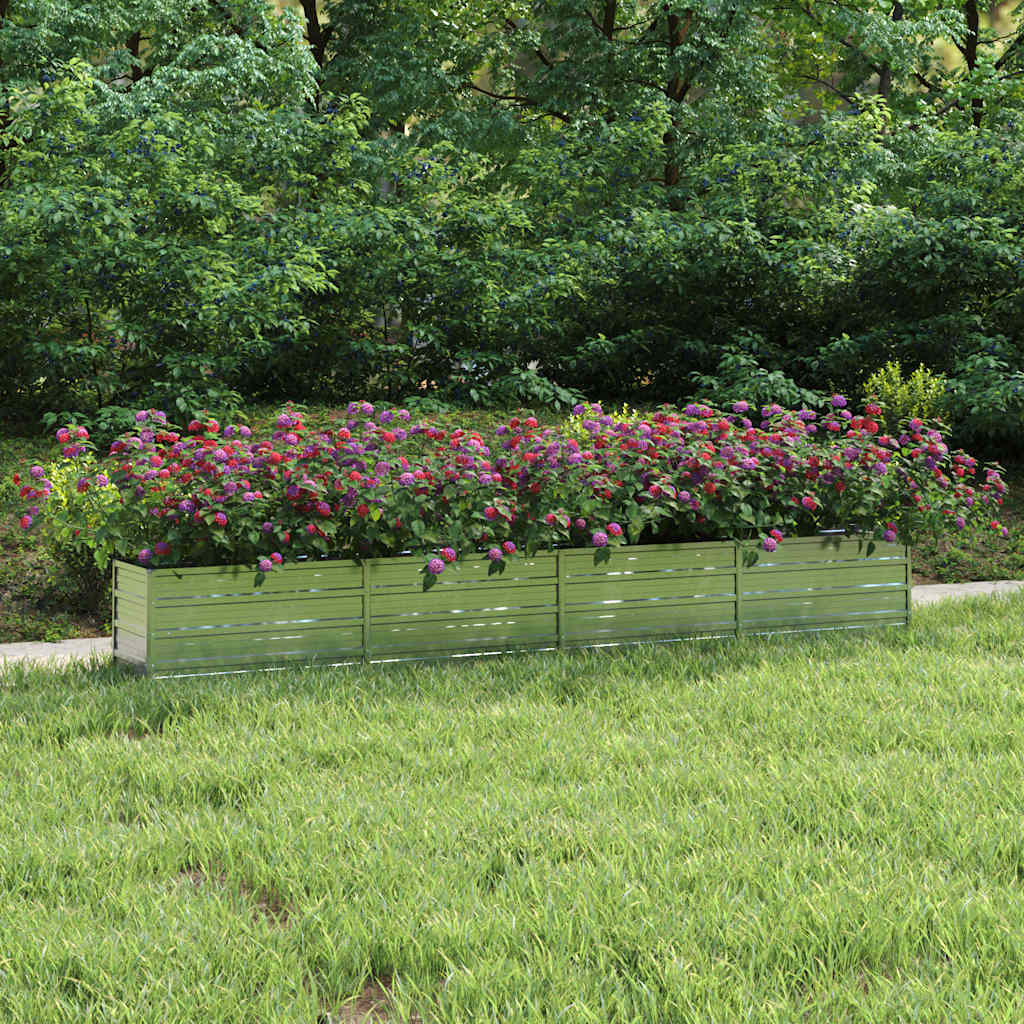 Garten-Hochbeet 160x80x77 cm Verzinkter Stahl Silbern