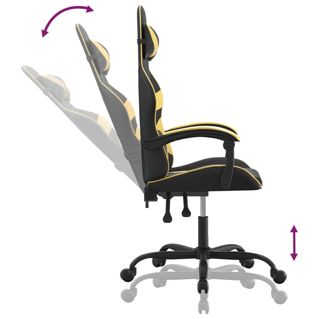 Gaming-Stuhl Drehbar Schwarz und Rot Kunstleder