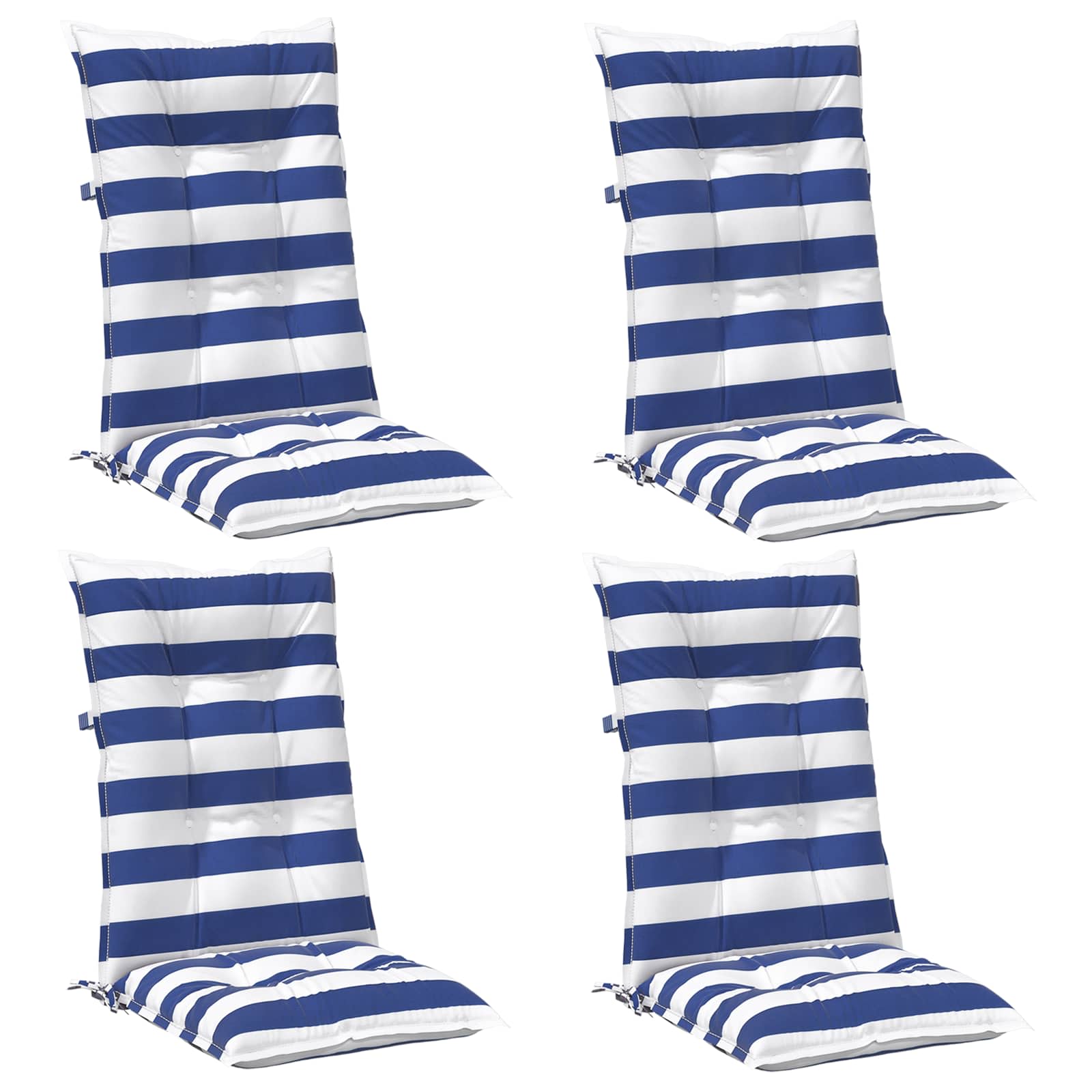 Kissen für draußen 2 pcs Blau und Weiß 120 x 50 x 7 cm Stoff