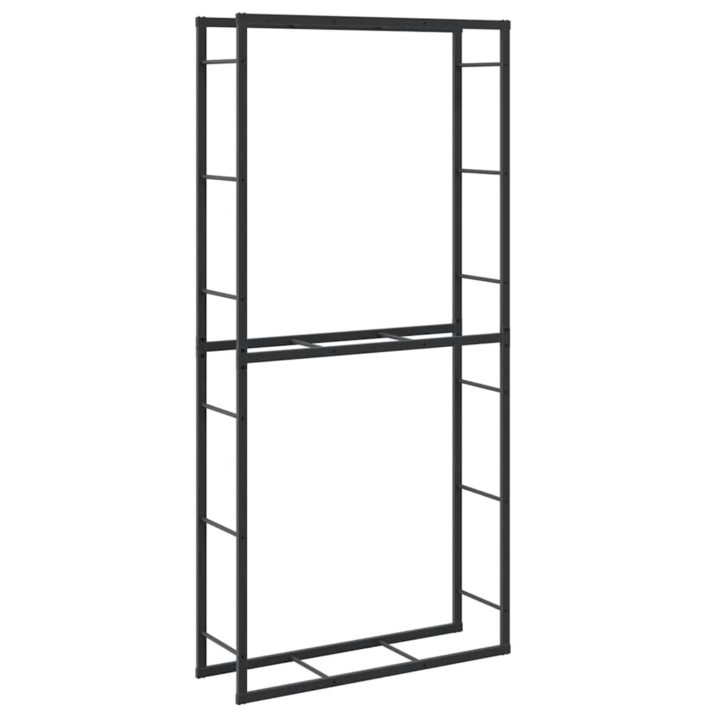 Brennholzregal Schwarz 55x30x61 cm Stahl