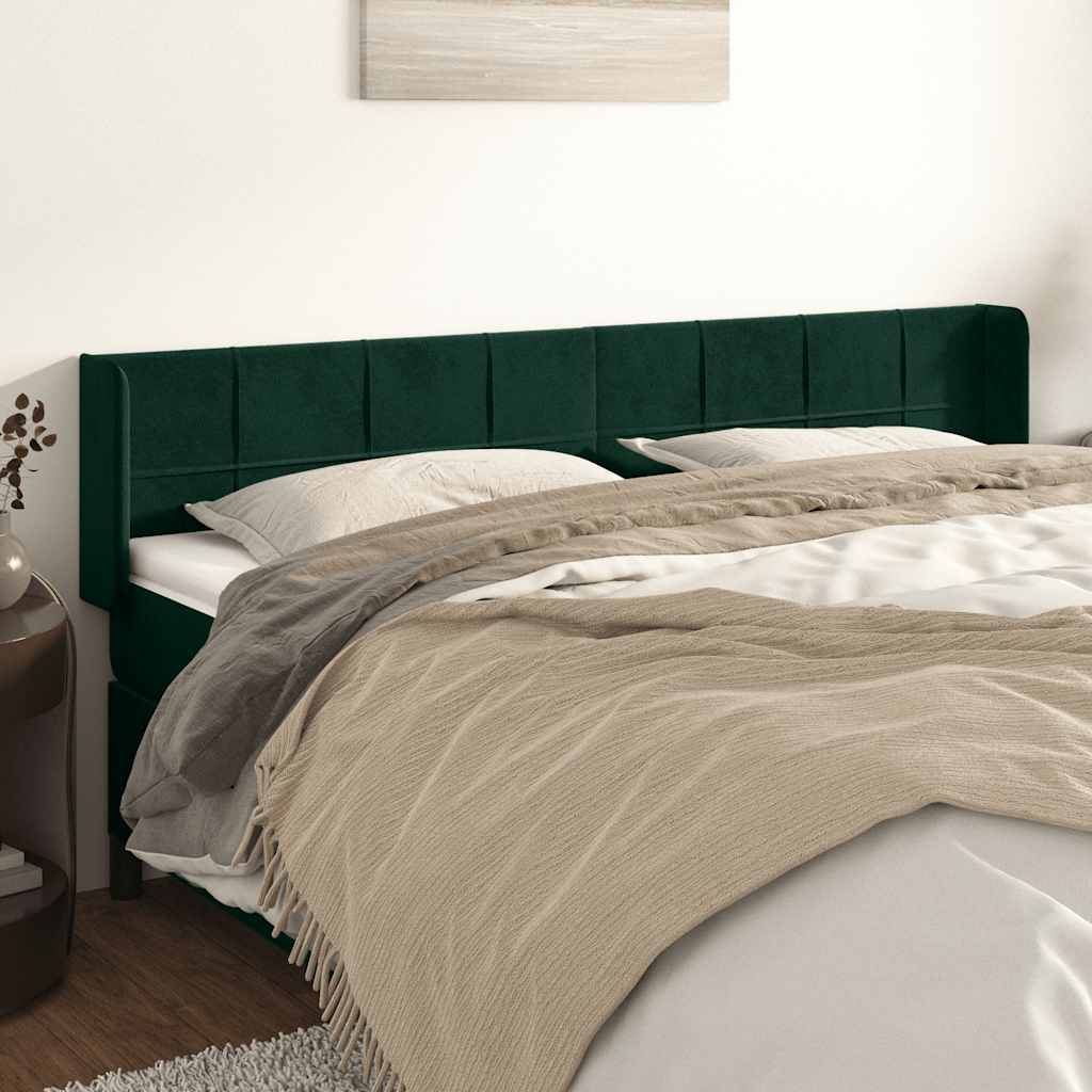 Kopfteil mit Ohren Dunkelblau 93x16x78/88 cm Samt