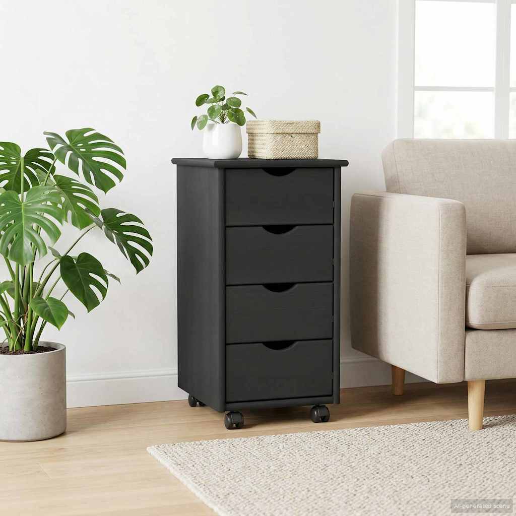 Rollschrank Honigbraun 34 x 39 x 65,5 cm Massivholz Kiefer