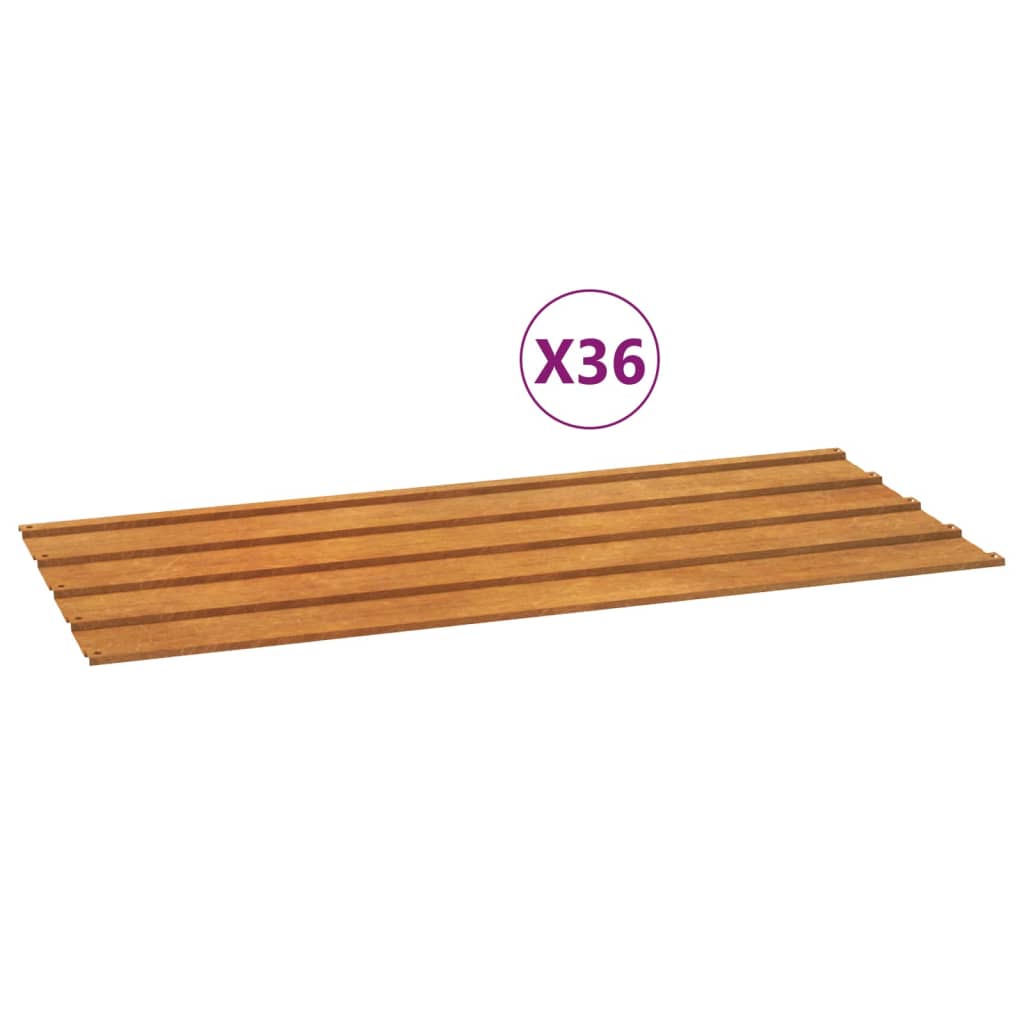 Dachplatten 12 Stk. Rostig 100x44 cm Cortenstahl