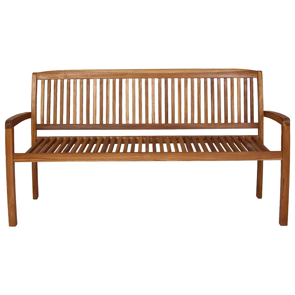 Gartenbank 3-Sitzer Stapelbar 159 cm Massivholz Teak
