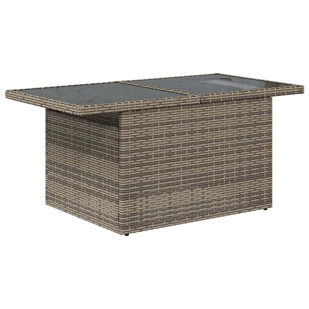 10-tlg. Garten-Sofagarnitur mit Kissen Beige Poly Rattan