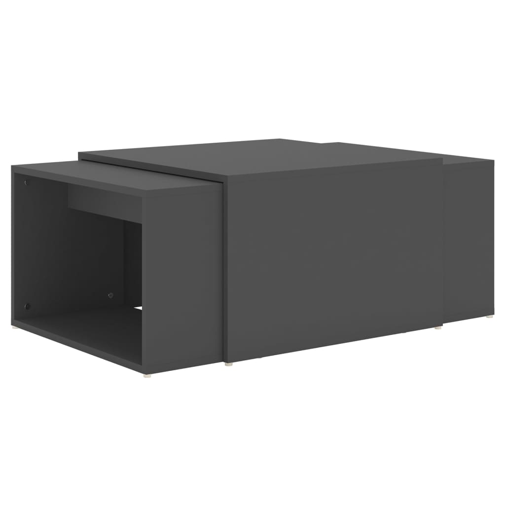 3-tlg. Satztisch-Set Weiß 60x60x38 cm Holzwerkstoff
