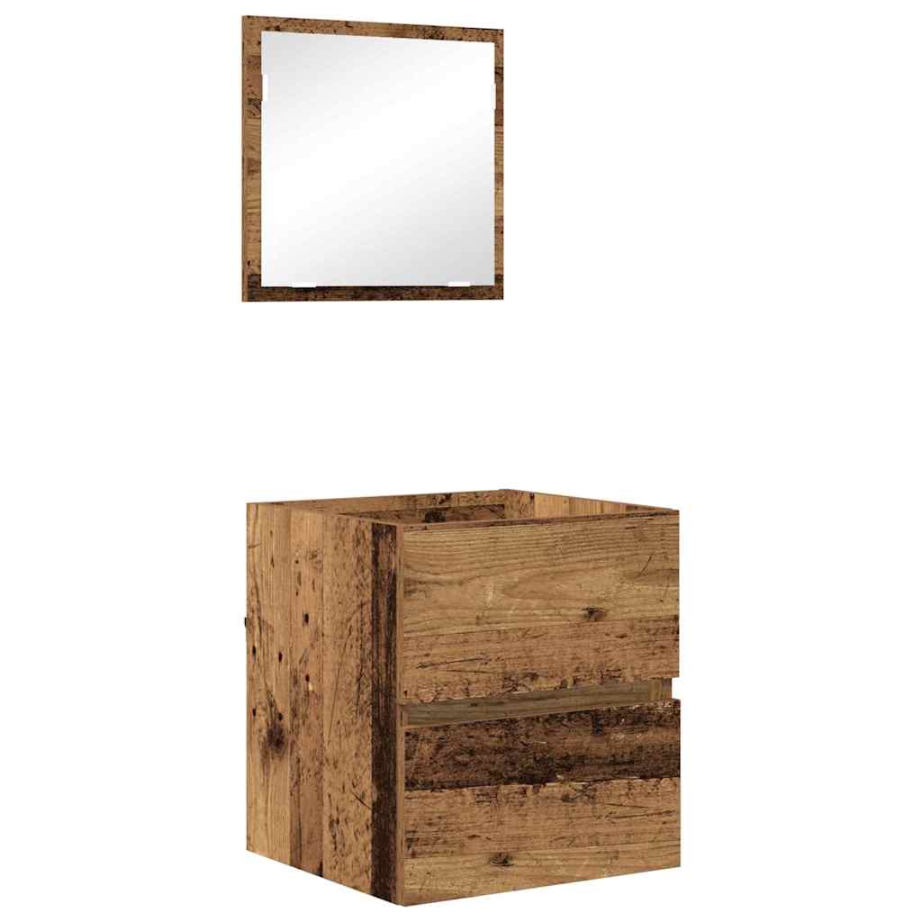 Badschrank mit Spiegel Weiß Holzwerkstoff