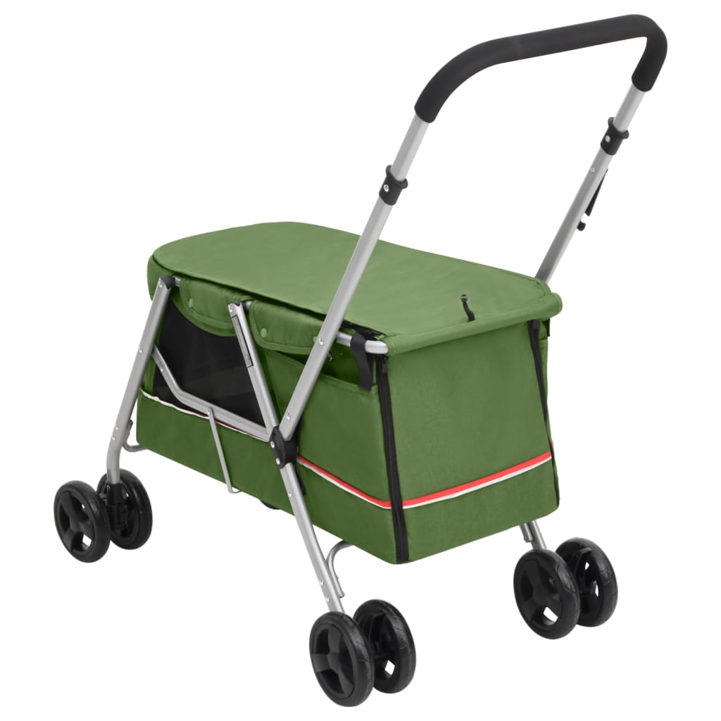 Hundewagen Faltbar Grau 100x49x96 cm Leinenstoff