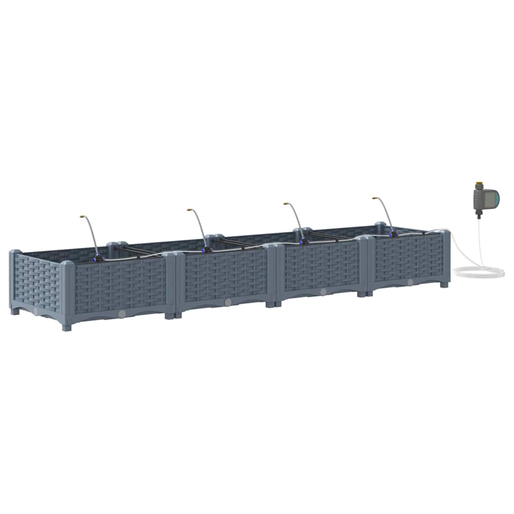 Garten-Pflanzgefäß 4 Stk. Braun 160 x 40 x 22 cm PP