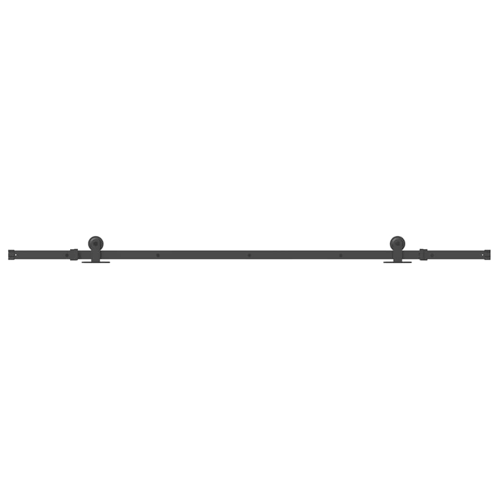 Schiebetürbeschlag-Set 213,5 cm Stahl Schwarz