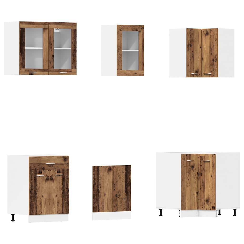 11-tlg. Küchenzeile Lyon Weiß Holzwerkstoff
