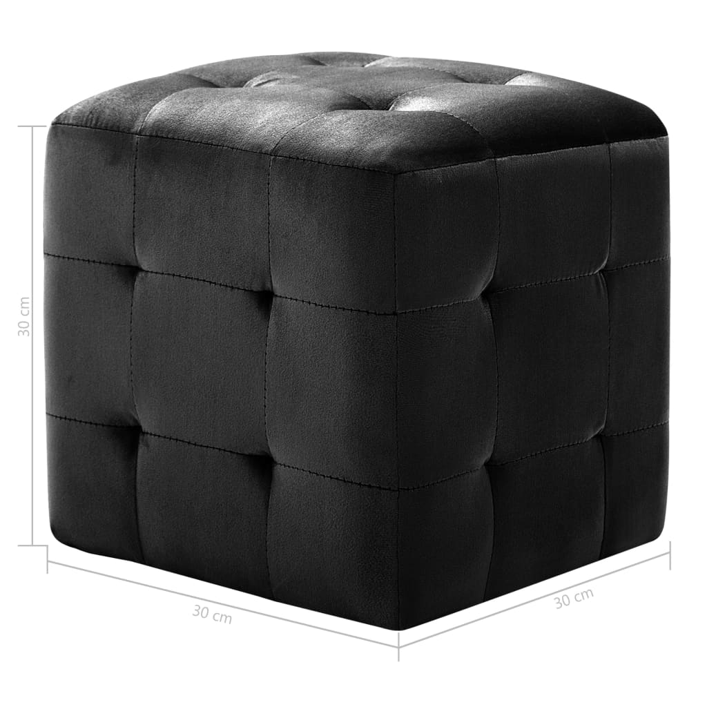 Pouf 2 Stk. Blau 30x30x30 cm Samtstoff