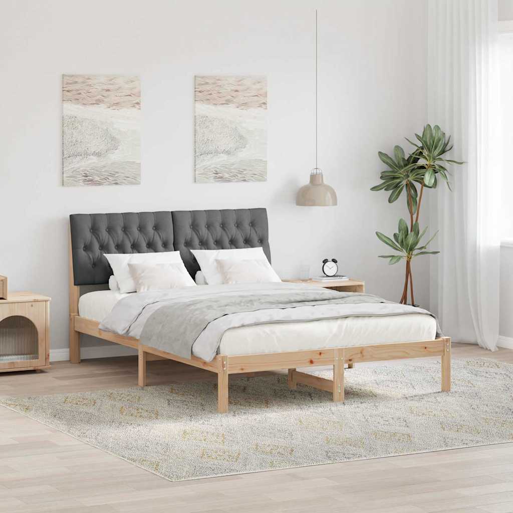 Bettgestell mit gepolstertem Kopfteil Braun 200 x 200 cm