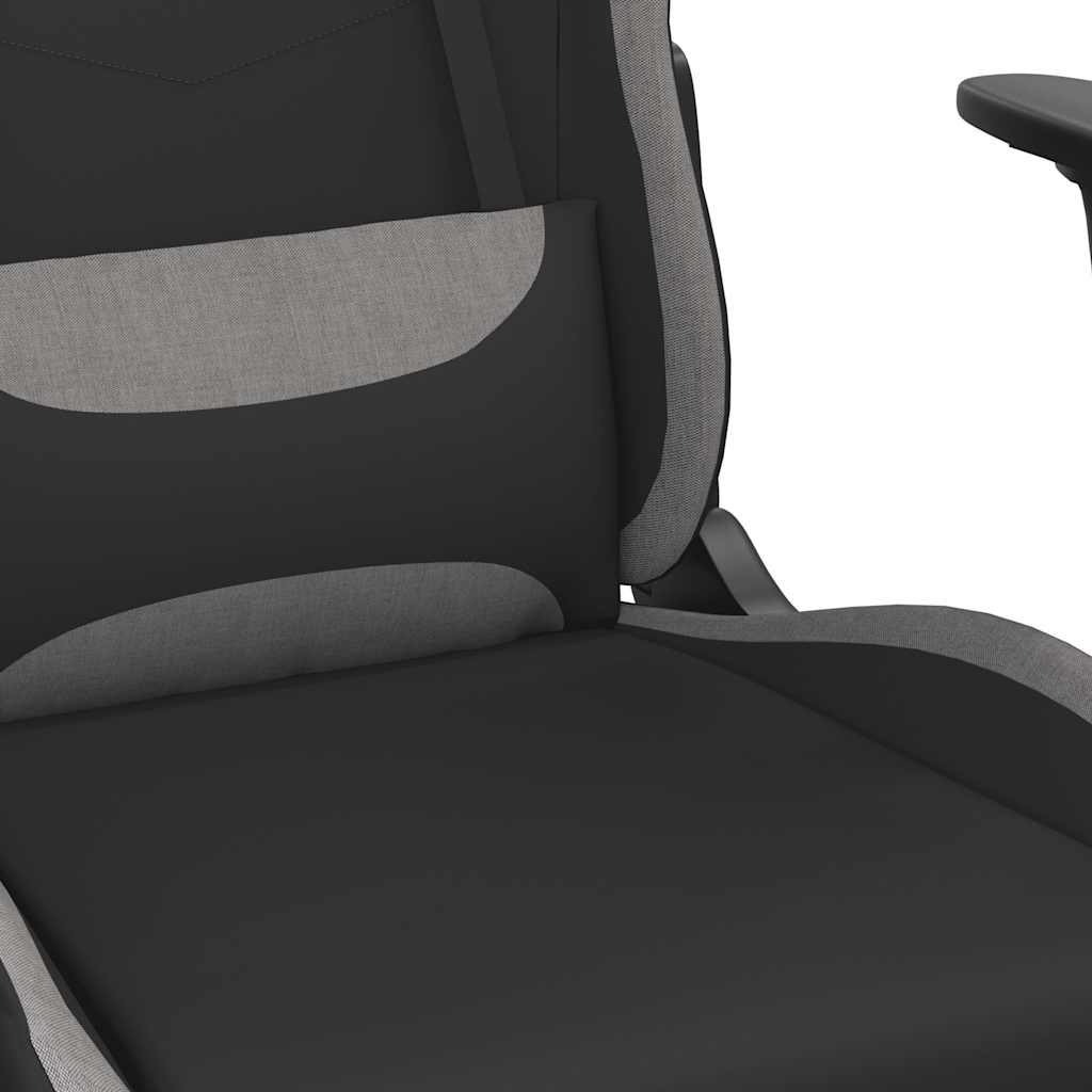 Gaming-Stuhl mit Massagefunktion Schwarz und Creme Stoff