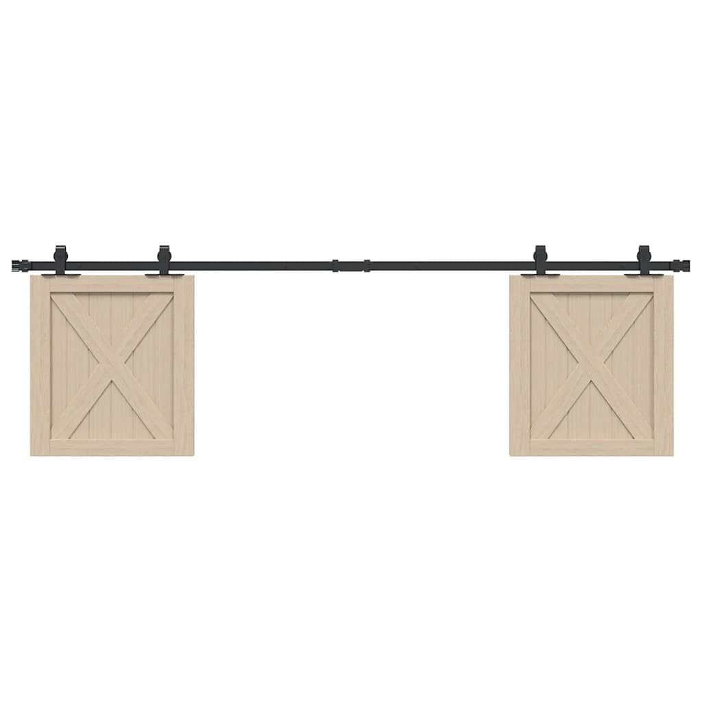 Schiebetürbeschlag Set für Schranktüren 91 cm Karbonstahl