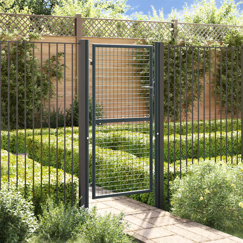 Maschen-Gartentor verzinkter Stahl 100 x 75 cm Grau