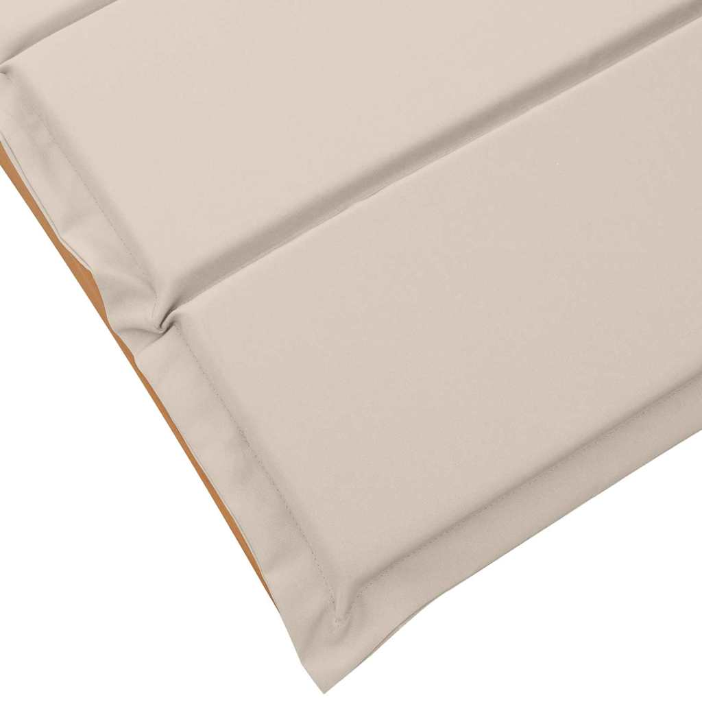 Sonnenliege mit Auflage Beige Massivholz Akazie