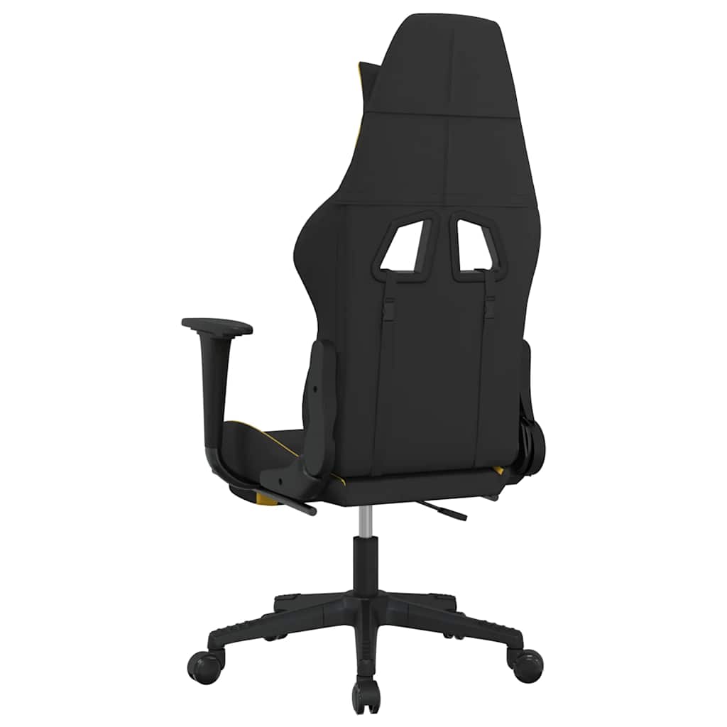 Gaming-Stuhl mit Massagefunktion Schwarz und Creme Stoff