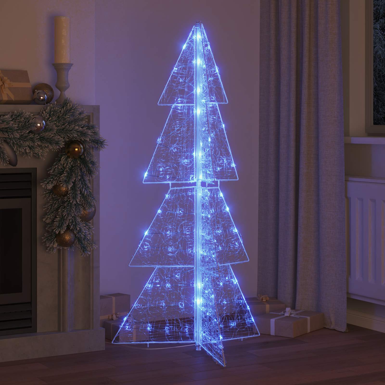 Weihnachtsbaum mit 100 LEDs Warmes Weiß 120 cm Acryl