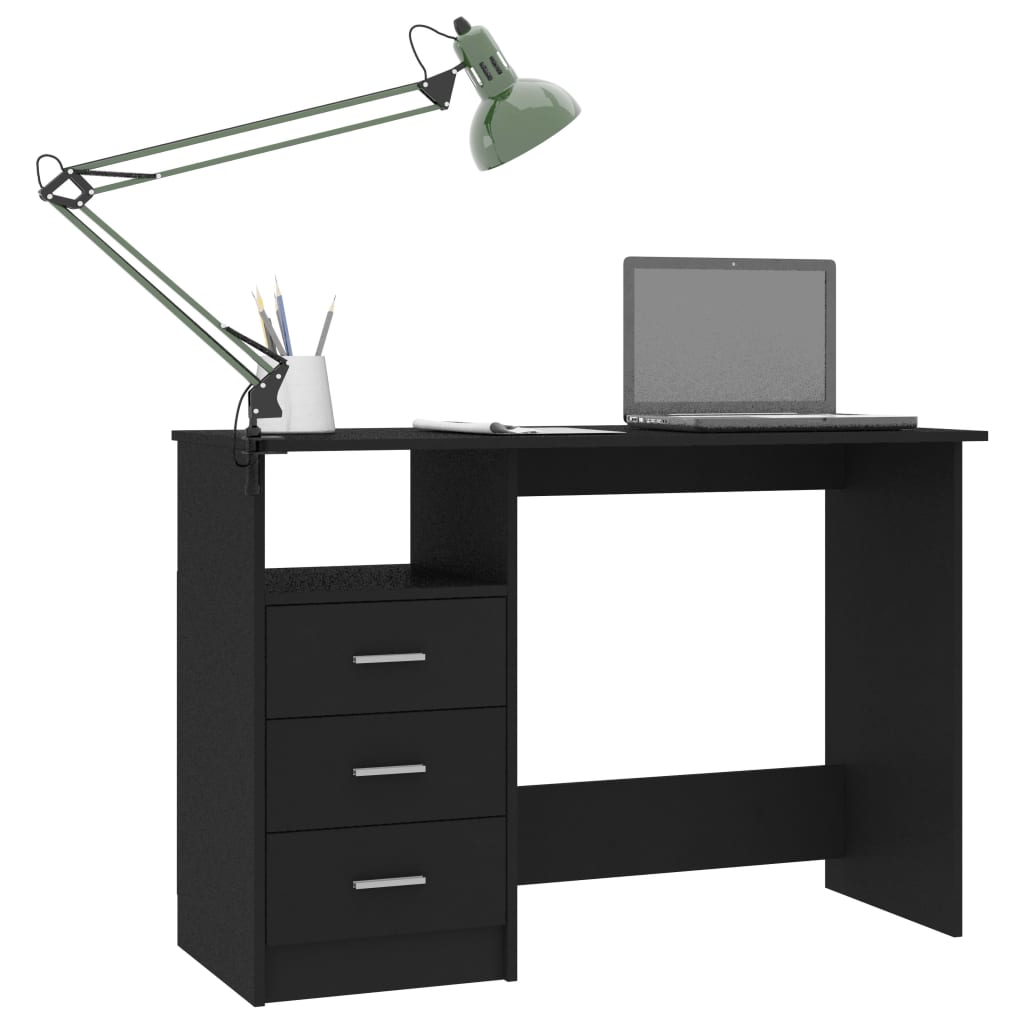 Schreibtisch mit Schubladen Weiß 110x50x76 cm Holzwerkstoff