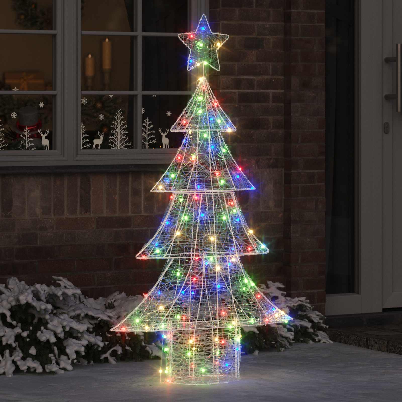 Weihnachtsbaum mit 100 LEDs Warmweiß 120 cm Acryl