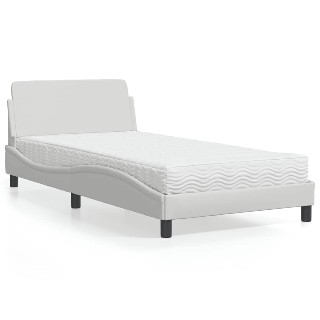 Bett mit Matratze "Dover" Schwarz 80x200 cm Kunstleder