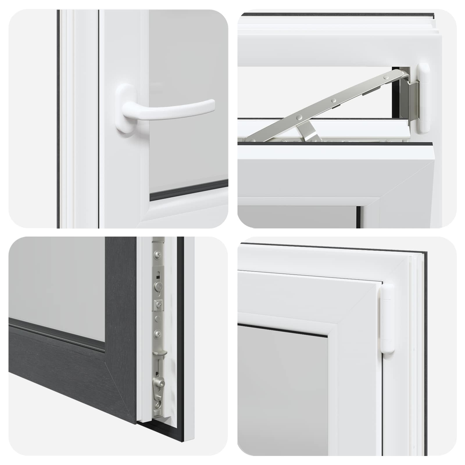 Kellerfenster RISOR 50 x 50 cm PVC und Glas Weiß