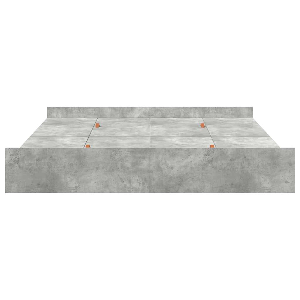 Aufbewahrungsbettgestell Weiß 200 x 200 cm Holzwerkstoff