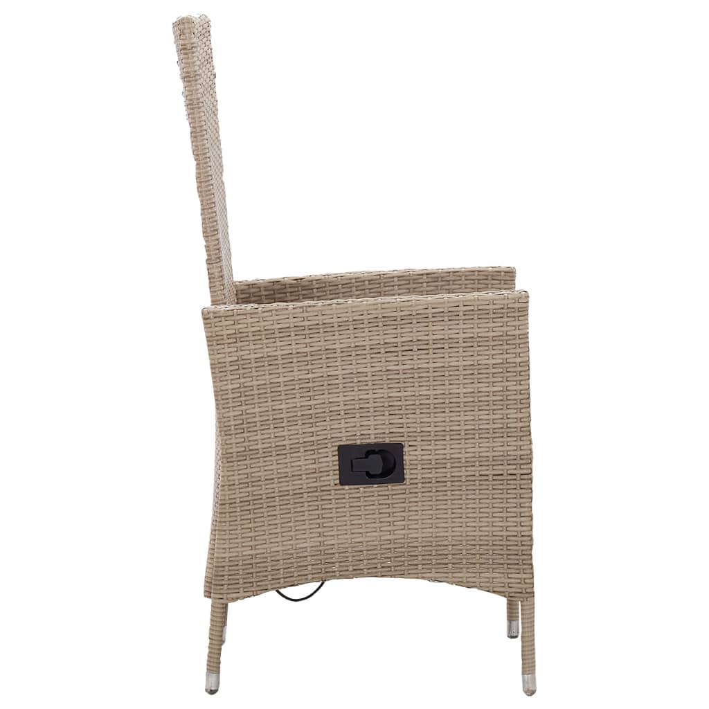 Garten-Liegestühle 2 Stk. mit Auflagen Poly Rattan Schwarz