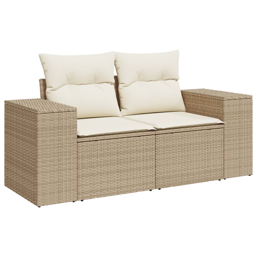 4-tlg. Garten-Sofagarnitur mit Kissen Schwarz Poly Rattan