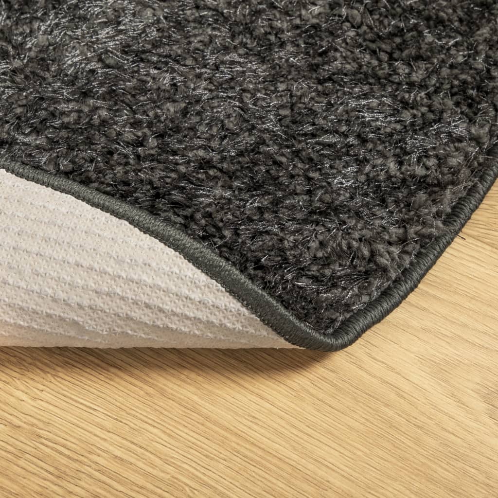 Teppich ISTAN Hochflor Glänzend Anthrazit 100x200 cm
