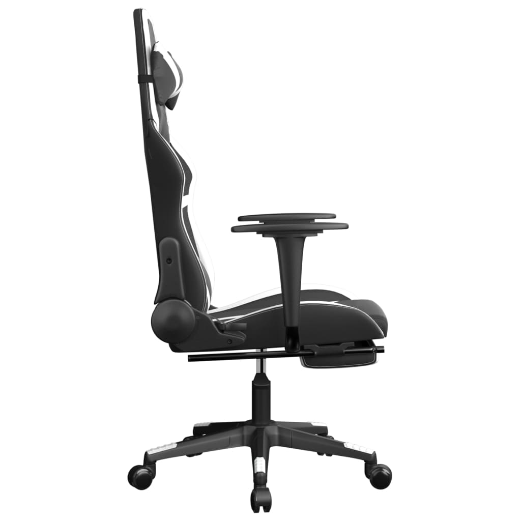 Gaming-Stuhl mit Massagefunktion Schwarz und Grün Kunstleder