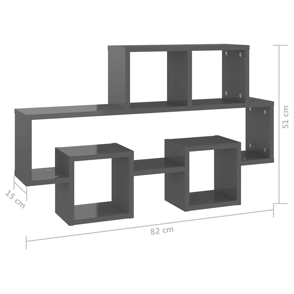Wandregal in Autoform Weiß 82x15x51 cm Holzwerkstoff
