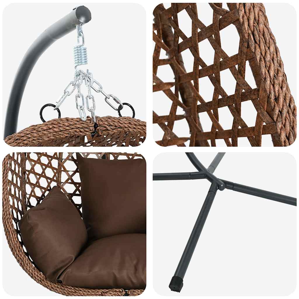 Hängendes Ei-Stuhl Hellcreme 104 x 100 x 191 cm Poly-Rattan