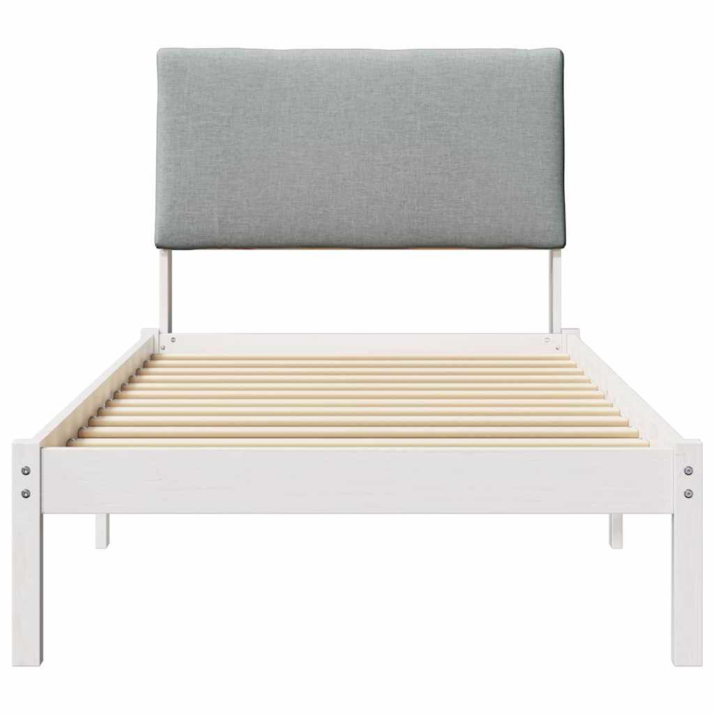Bettgestell Braun und hellgrau 200 x 200 cm Massivholz Kiefer