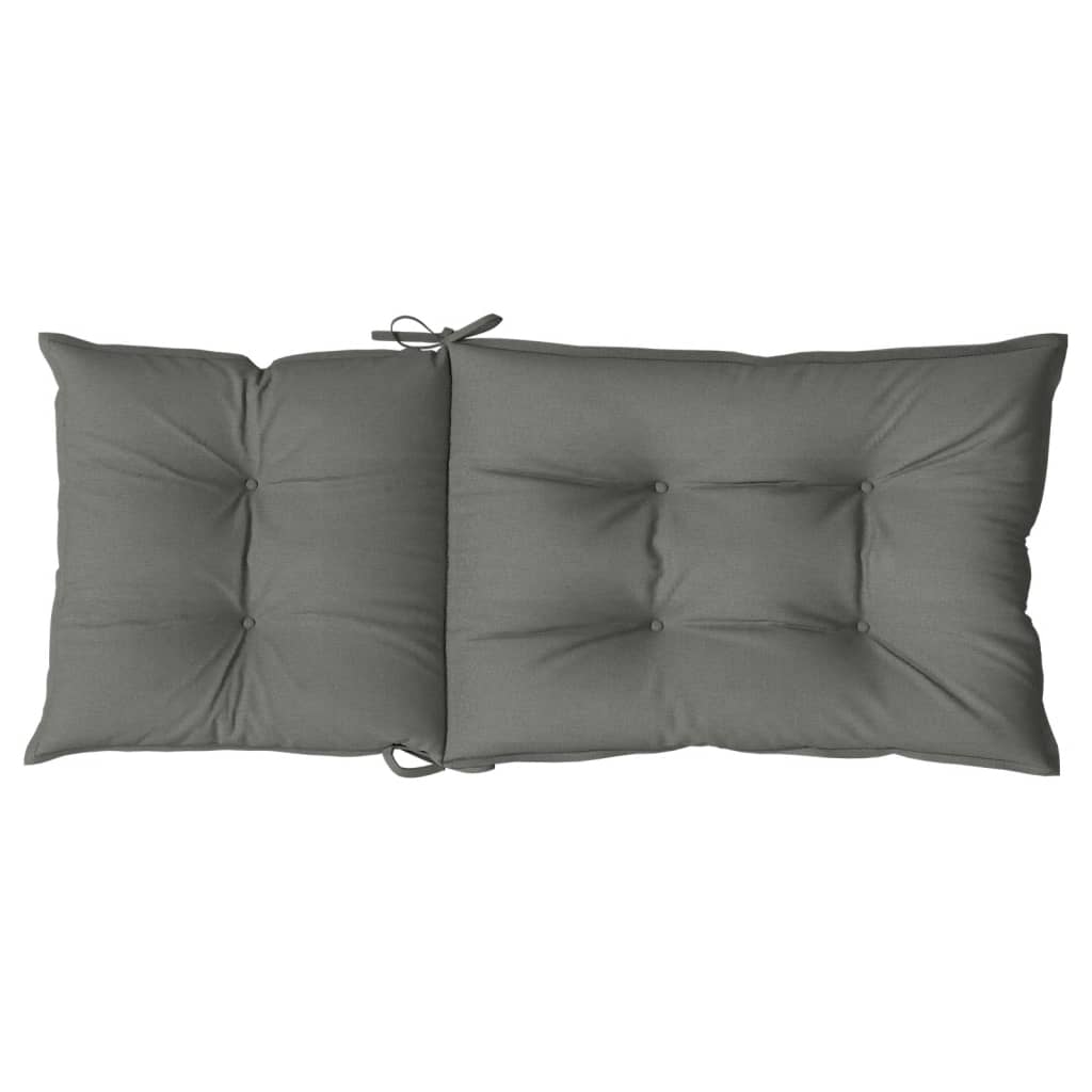 Hochlehner-Auflagen 2 Stk. Melange Anthrazit 120x50x7cm Stoff