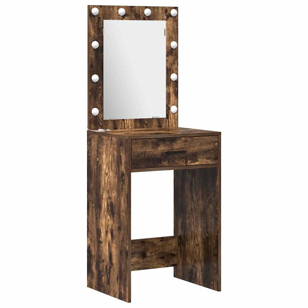 Schminktischset mit LED mit Schubladen 3 pcs Weiß Holzwerkstoff