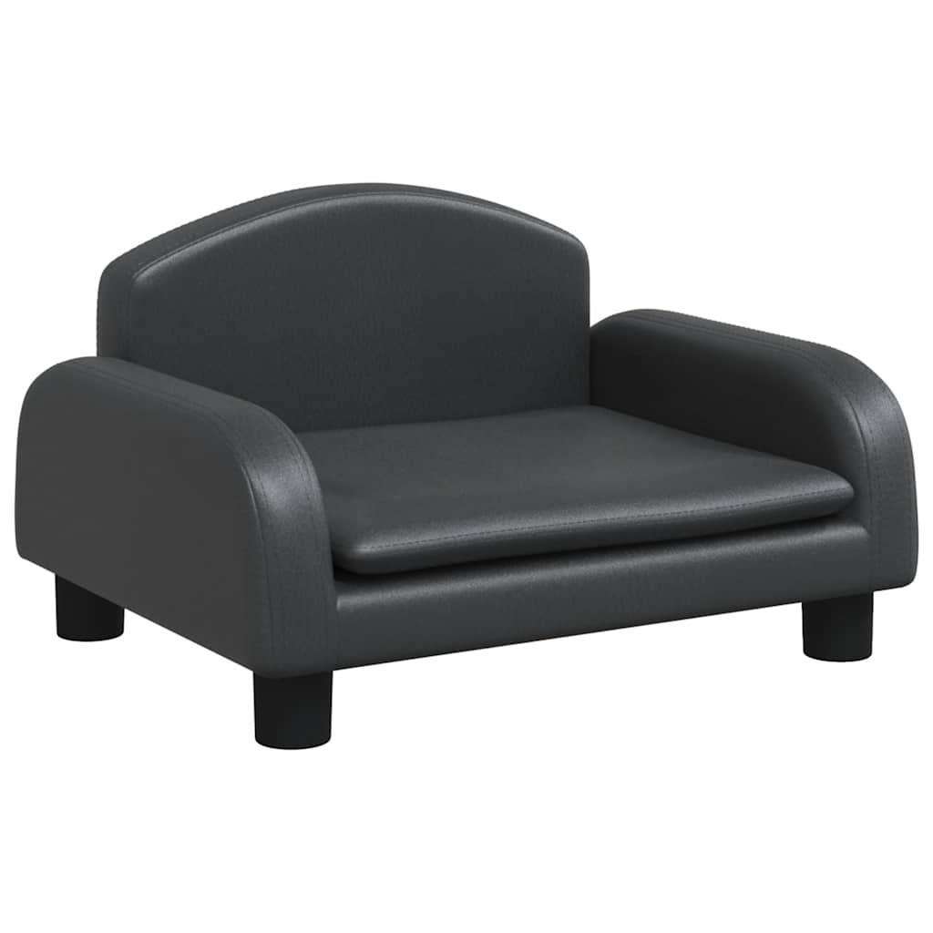 Kindersofa Schwarz 70x45x30 cm Kunstleder