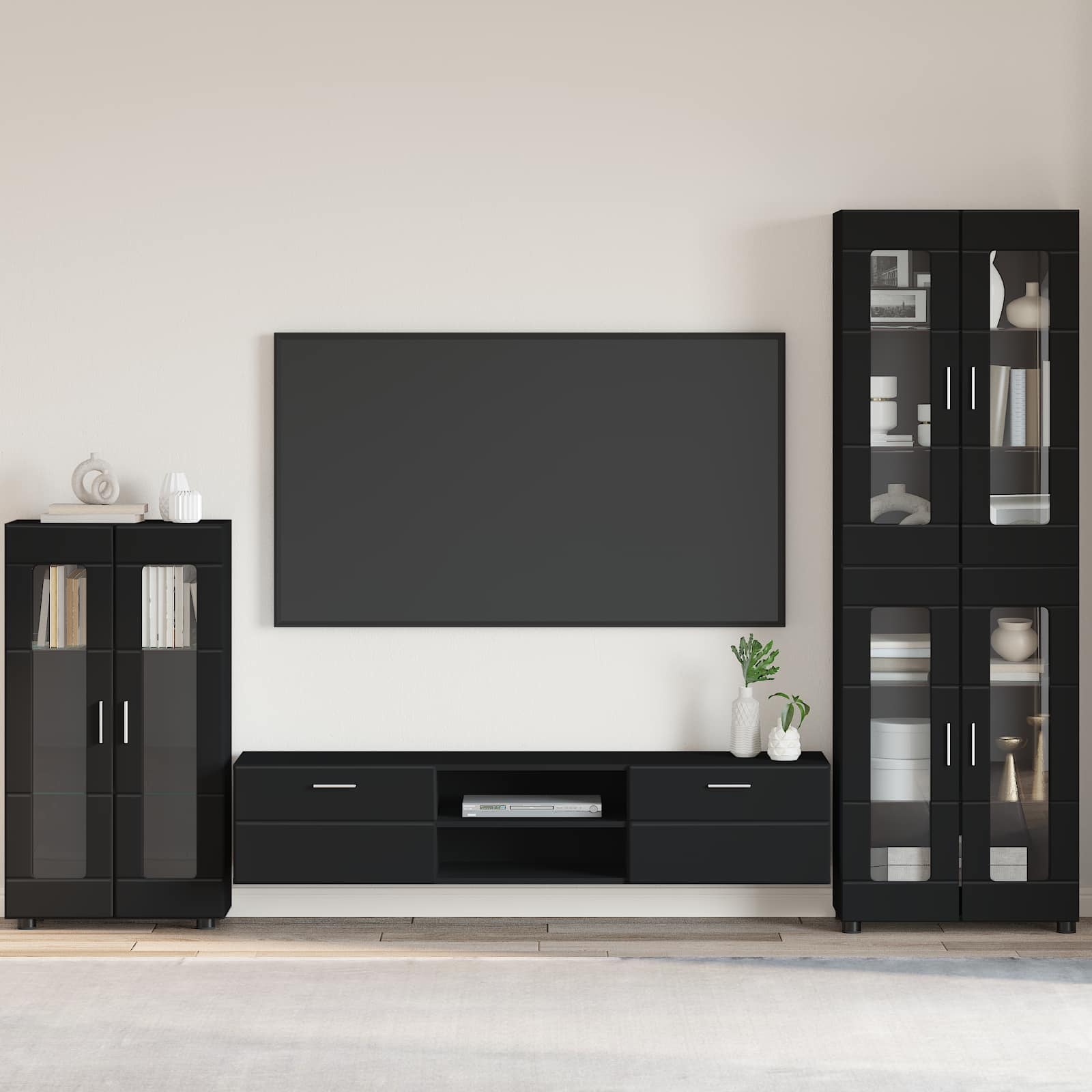 Highboard mit Regal FLORIN Weiß 60 x 35 x 182 cm Holzwerkstoff