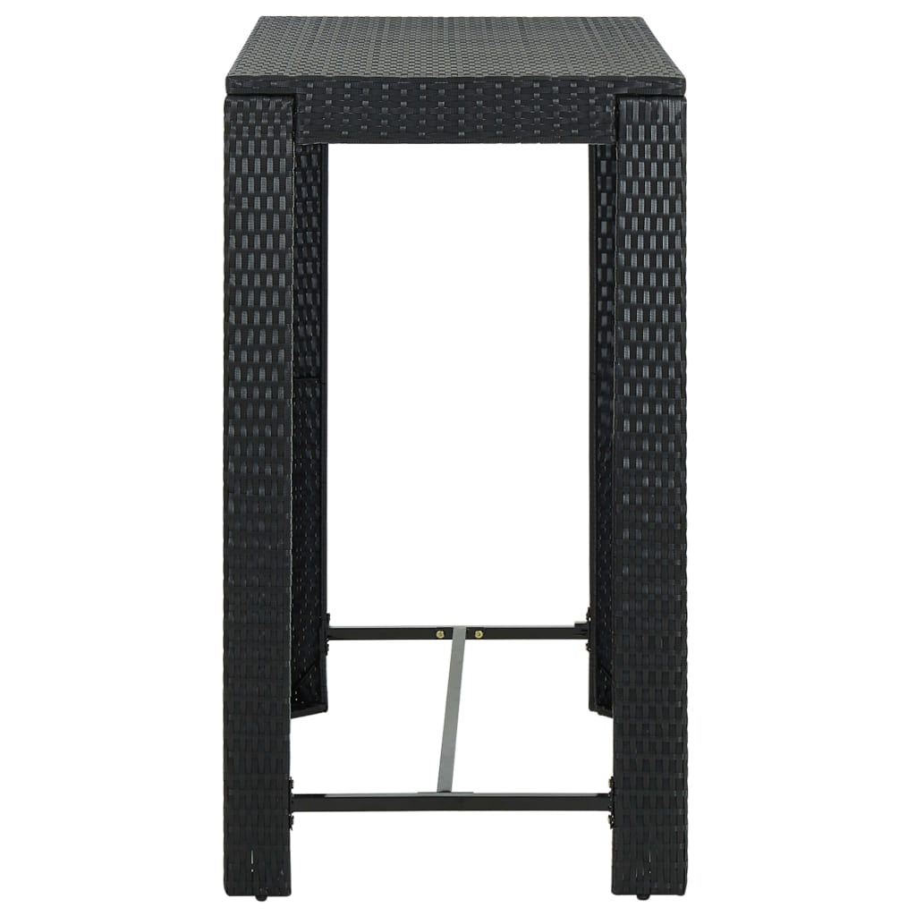 Garten-Bartisch Grau 60,5x60,5x110,5 cm Poly Rattan