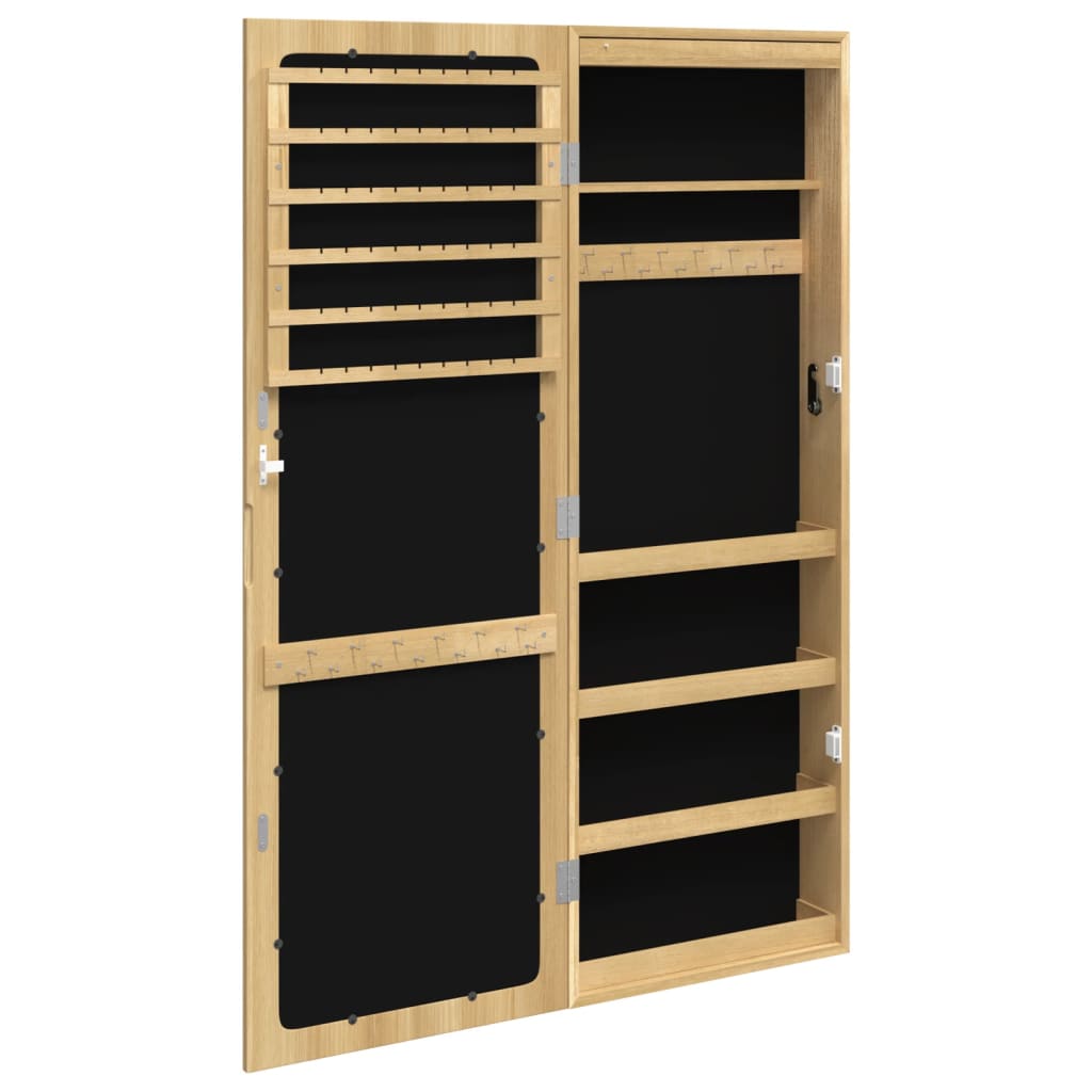 Spiegel-Schmuckschrank mit LED-Beleuchtung Wandmontage Weiß