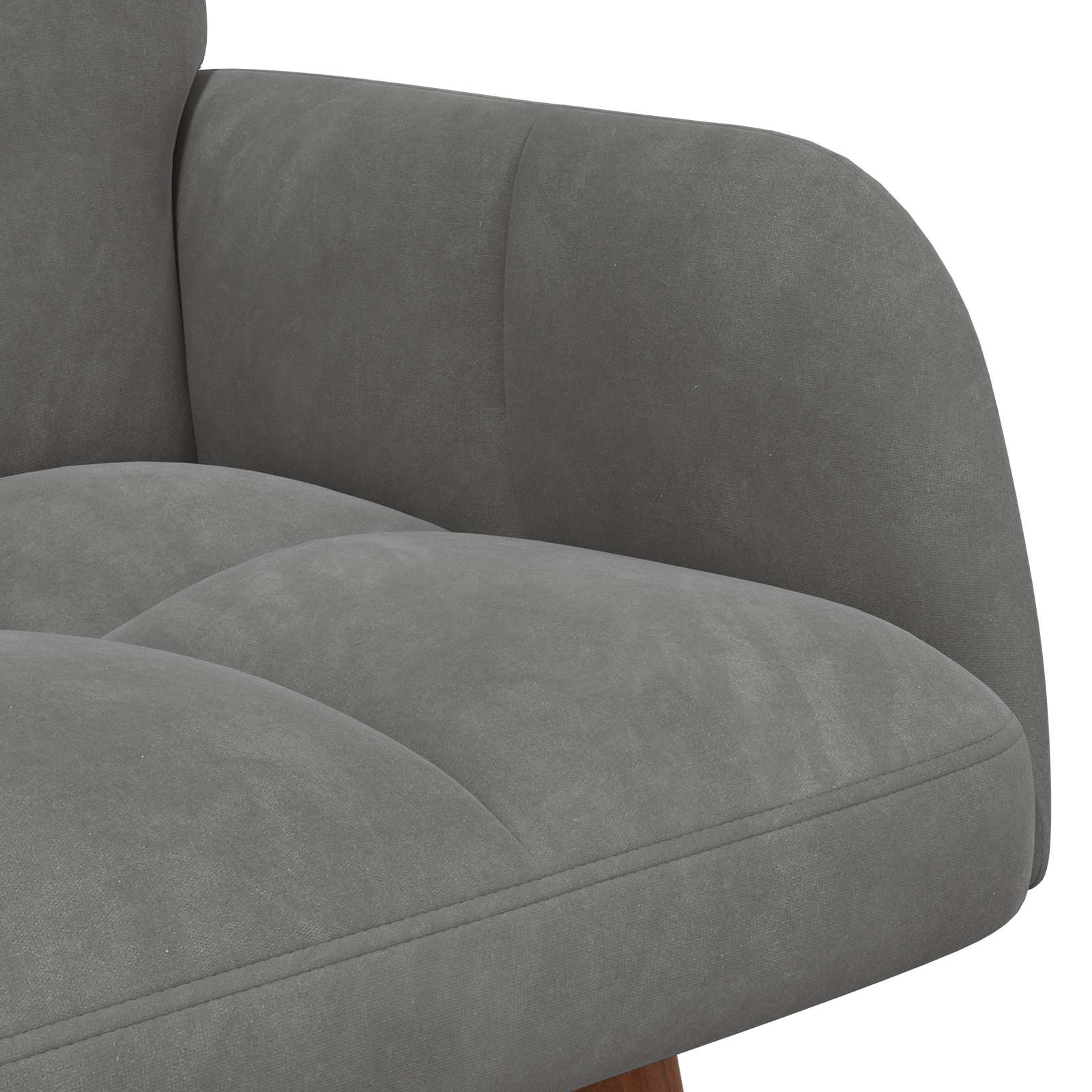 2-Sitzer Sofa Hellgrau 115 x 61 x 87 cm Samt (V)