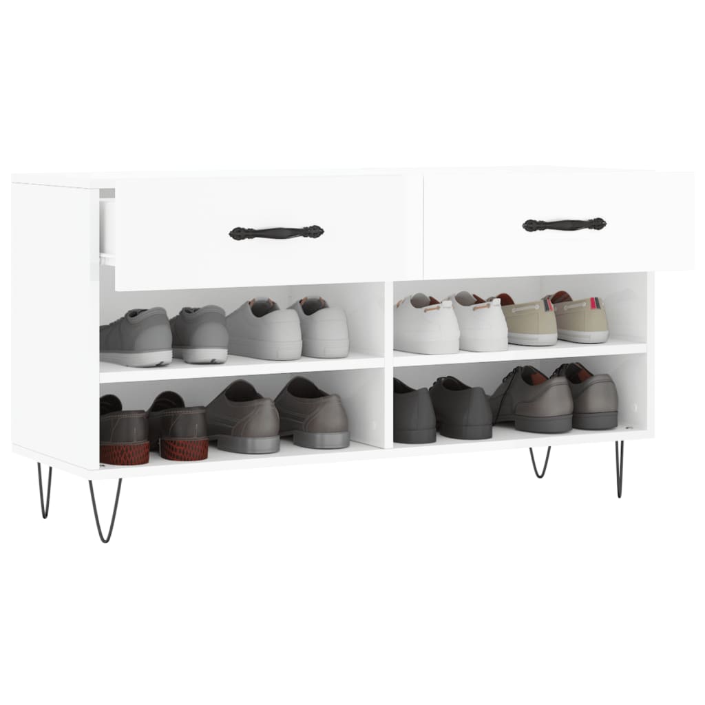 Schuhbank Weiß 102x35x55 cm Holzwerkstoff