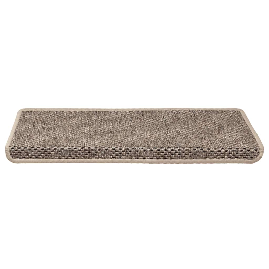 Treppenmatten Selbstklebend Sisal-Look 15 Stk. 65x21x4 Platina