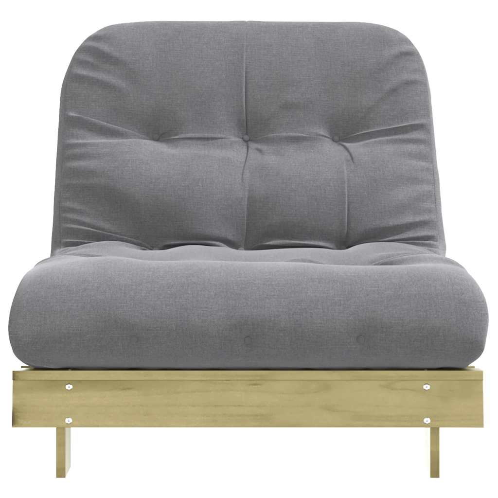 Futon Schlafsofa mit Matratze Braun 70x206x11 Massivholz Kiefer