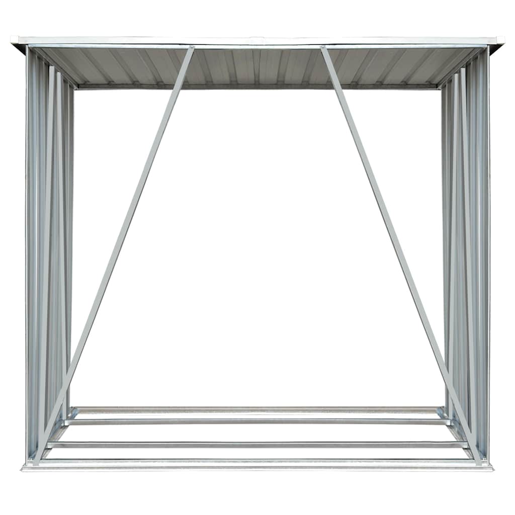 Brennholzlager Verzinkter Stahl 163 x 83 x 154 cm Grau