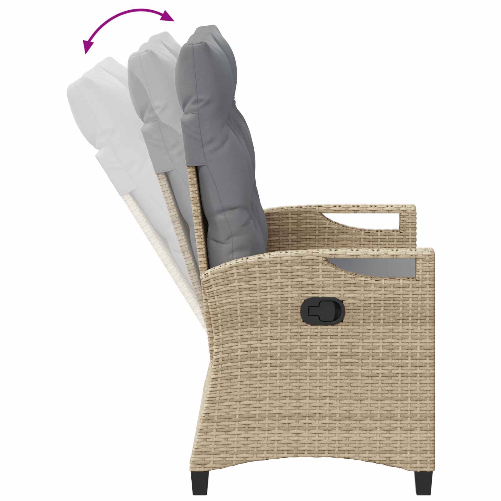 Gartenbank Schwarz 105 x 60 x 112 cm Stahl und Polyester