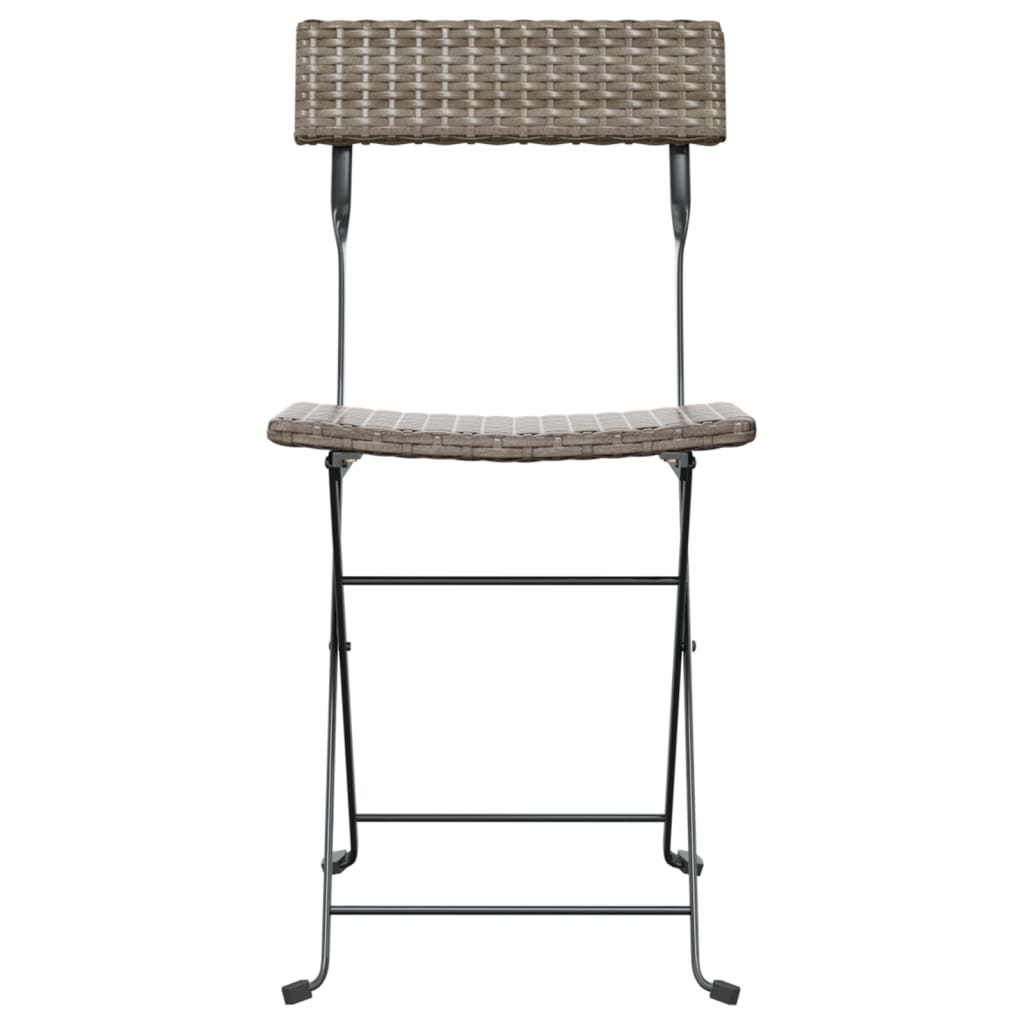 Bistrostühle 4 Stk. Klappbar Schwarz Poly Rattan und Stahl