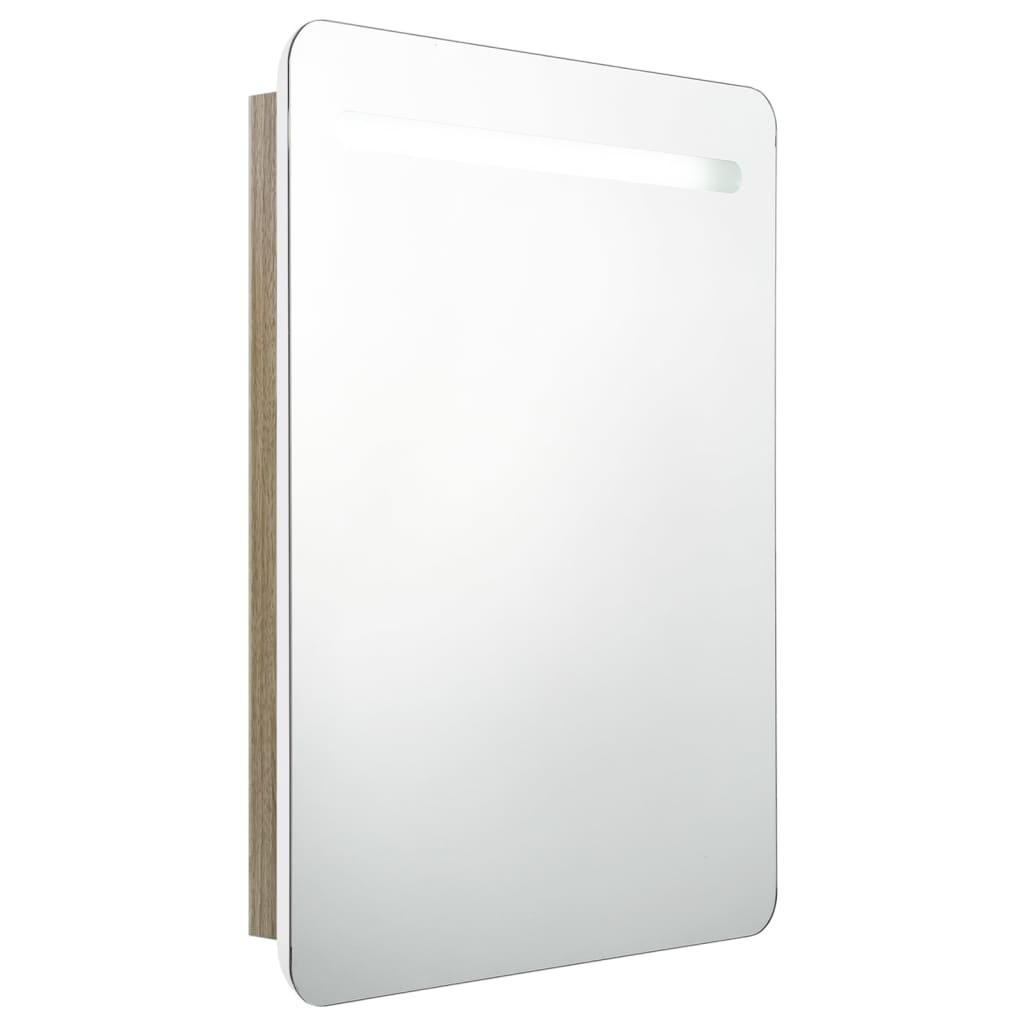 LED-Bad-Spiegelschrank Glänzendes Grau 60x11x80 cm